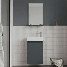 Conza Wooden Wall Mounted Vanity Unit & Basin with Mirror in Matte Anthracite - UK