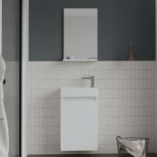 Conza Wooden Wall Mounted Vanity Unit & Basin with Mirror in White - UK
