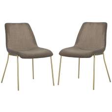 Coquitlam Taupe Velvet Dining Chairs - Pair - UK