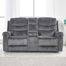 Cora Velvet Recliner 2 Seater Sofa In Dark Grey - UK