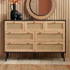 Coralie Wooden Chest Of 7 Drawers In Black Oak - UK
