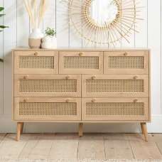 Coralie Wooden Chest Of 7 Drawers In Oak - UK