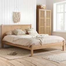 Coralie Wooden King Size Bed In Oak - UK