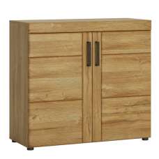 Corco Wooden Wide Shoe Storage Cabinet In Grandson Oak - UK