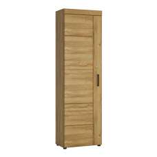Corco Wooden Tall Left Handed Storage Cabinet In Grandson Oak - UK