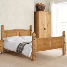 Corina Wooden High End King Size Bed In Pine - UK