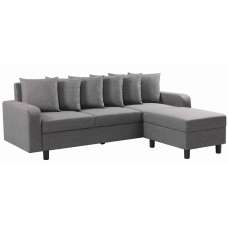Cornelius Fabric Corner Sofa In Grey - UK