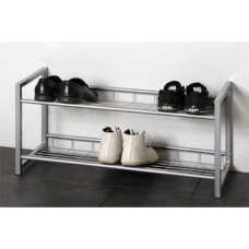Cornville Metal Shoe Storage Rack In Aluminium - UK