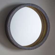 Corrick Round Wall Bedroom Mirror In Black And Gold - UK