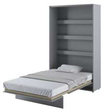 Cortez Wooden Small Double Bed Wall Vertical In Matt Grey With LED - UK