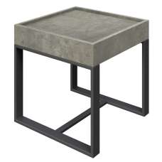 Coruna Wooden Side Table In Concrete Effect - UK