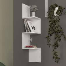 Corviano Wooden Wall Hung Shelving Unit With 3 Shelves In White - UK
