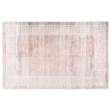 Corwin 150cm Polyester Washable Anti-Slip Rug In Beige And Gold - UK
