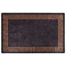 Corwin 150cm Polyester Washable Anti-Slip Rug In Black And Brown - UK