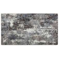 Corwin 150cm Polyester Washable Anti-Slip Rug In Black And Grey - UK