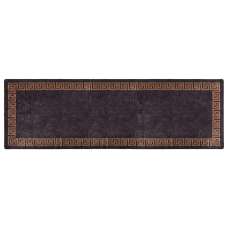 Corwin 300cm Polyester Washable Anti-Slip Rug In Black And Brown - UK