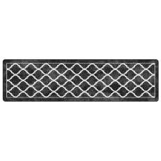 Corwin 300cm Polyester Washable Anti-Slip Rug In Black And White - UK