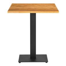 Corzano 60cm Square Solid Oak Top Dining Table with Bicton Black Base - UK