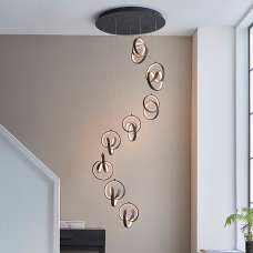 Cosma LED 8 Lights Pendant Light In Textured Black - UK