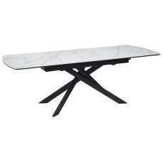 Costa Ceramic Marble Extending Dining Table In White - UK