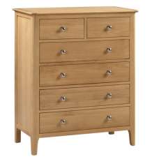 Callia Chest Of Drawers In Oak With 6 Drawers - UK