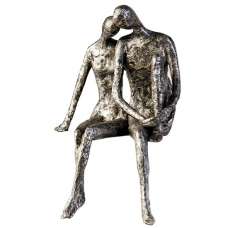 Couple Poly Edges Seater Sculpture In Antique Silver - UK