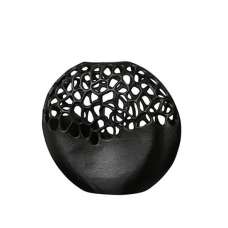 Cracklier Aluminium Small Decorative Vase In Matt Black - UK
