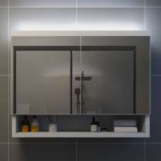 Cranbrook Bathroom Mirrored Cabinet In White With LED - UK