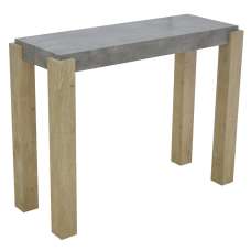 Cresco Wooden Console Table With Sonoma Oak Legs In Light Concrete - UK