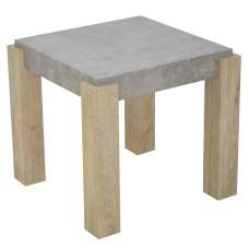 Cresco Wooden End Table With Sonoma Oak Legs In Light Concrete - UK