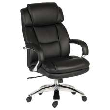 Crete Leather Home And Office Chair In Black - UK