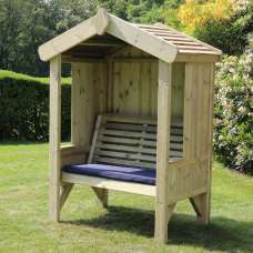 Cretila Small Wooden Garden Seating Bench In Natural - UK