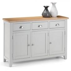 Raisie Wooden Sideboard In Oak Top And Grey With 3 Doors - UK