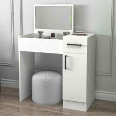 Crosaro Wooden Dressing Table with Mirror in White - UK