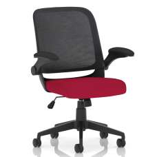 Crowley Fabric Office Chair With Folding Arms In Bergamot Cherry - UK