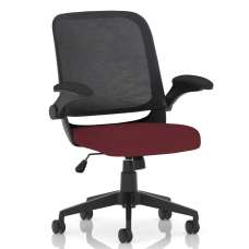 Crowley Fabric Office Chair With Folding Arms In Ginseng Chilli - UK