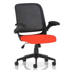 Crowley Fabric Office Chair With Folding Arms In Tabasco Orange - UK