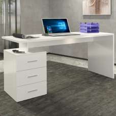 Champlin High Gloss Laptop Desk In White - UK