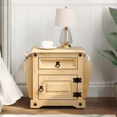 Croydon Wooden Bedside Cabinet With 1 Drawers In Brown - UK