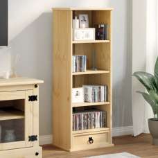 Croydon Wooden Bookcase With 1 Drawer 4 Shelves In Brown - UK