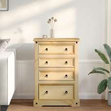 Croydon Wooden Chest Of 4 Drawers Medium In Brown - UK