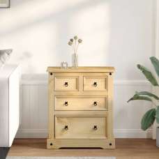 Croydon Wooden Chest Of 4 Drawers Small In Brown - UK