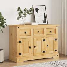 Croydon Wooden Sideboard With 3 Doors 3 Drawers In Brown - UK