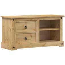 Croydon Wooden TV Stand With 2 Drawers In Brown - UK