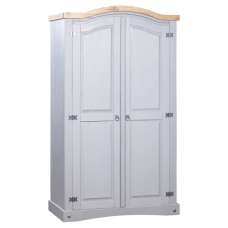 Croydon Wooden Wardrobe With 2 Doors In Grey And Brown - UK