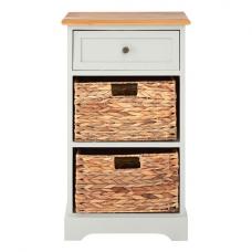 Varmora Wooden Chest Of 3 Drawers In Oak And Grey - UK
