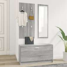 Cullman Wooden Hallway Furniture Set In Grey Sonoma Oak - UK