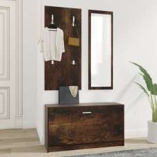 Cullman Wooden Hallway Furniture Set In Smoked Oak - UK