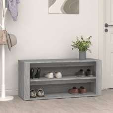 Culver Wide Wooden Shoe Storage Rack In Grey Sonoma Oak - UK