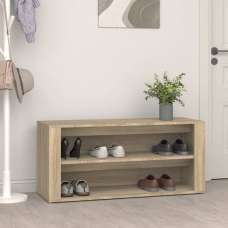 Culver Wide Wooden Shoe Storage Rack In Sonoma Oak - UK